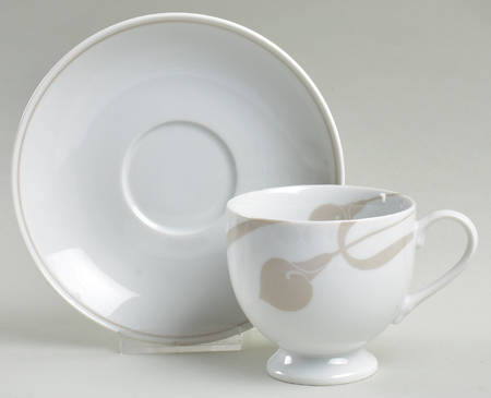 Classic Flair Beige Footed Cup & Saucer Set