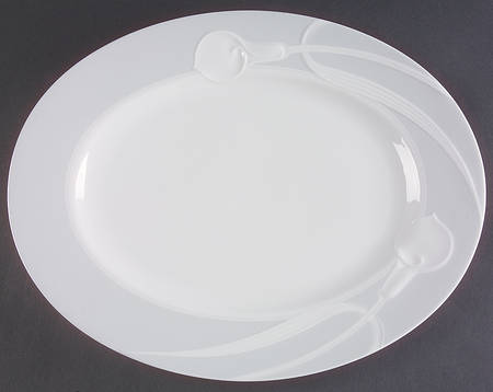 Classic Flair Gray 14" Oval Serving Platter