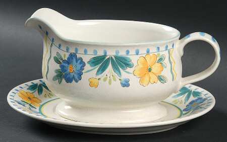 Country Flowers Gravy Boat & Underplate