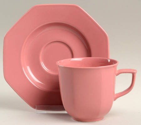 Color Spectrum Rose Blush Flat Cup & Saucer Set