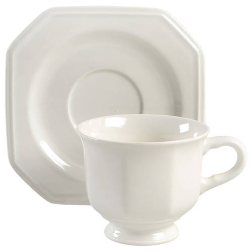 Continental White Footed Cup & Saucer Set