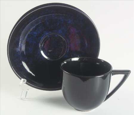 Crescent Blue Flat Cup & Saucer Set