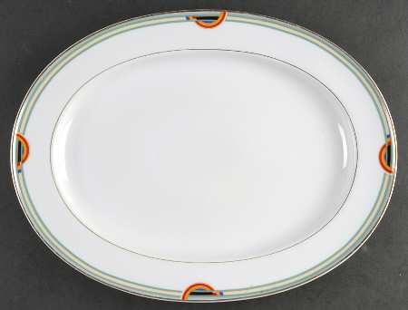 Deco Rainbow 14" Oval Serving Platter