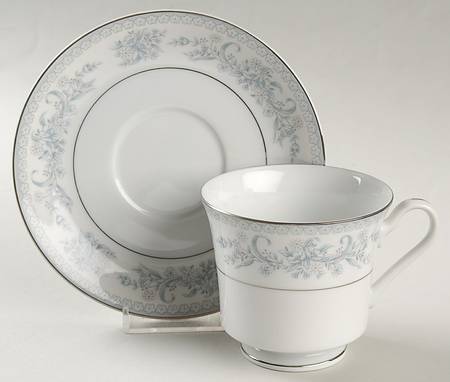 Dresden Rose Footed Cup & Saucer Set