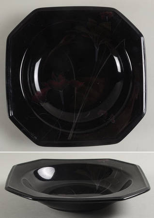 Ebony Fleur Rim Soup Bowl