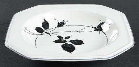 Ebony Rose Rim Soup Bowl