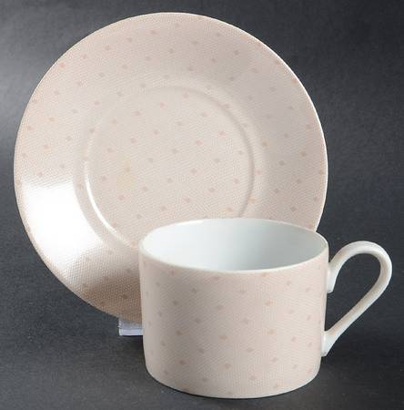 Evening Lace Beige Flat Cup & Saucer Set by Mikasa