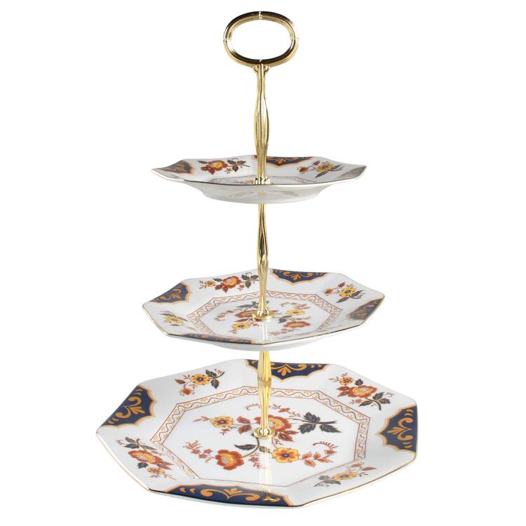 Far East 13 7/8"-14 1/4" 3-Tiered Serving Tray(DP,SP,BB) HC