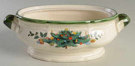 Festive Season 2 Quart Oval Covered Casserole No Lid