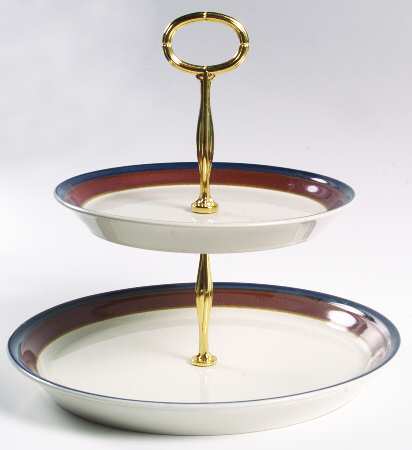 Fire Song 6 5/8"-10"  2 Tiered Serving Tray (Dp, Sp) HC