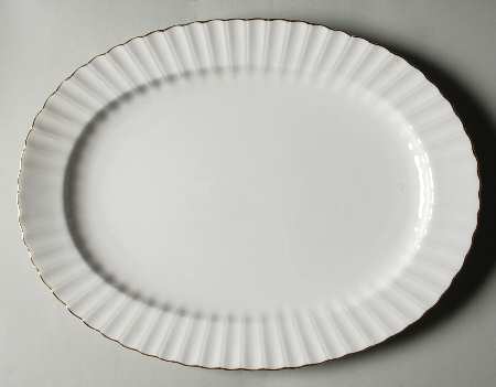 Fluted Gold 14" Oval Serving Platter