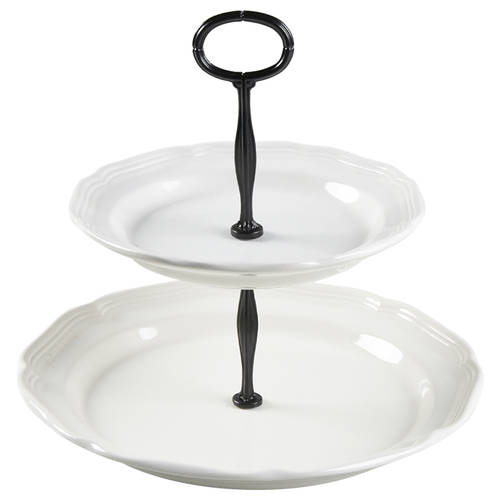French Countryside 2 Tiered Serving Tray (Dp, Sp) Black Hardware HC