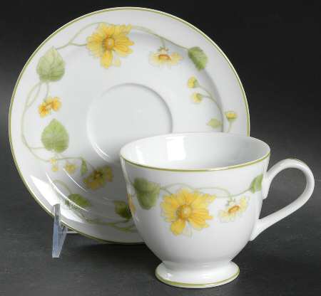 Fresh As A Daisy Footed Cup & Saucer Set by Mikasa