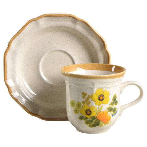 Fresh Floral Flat Cup & Saucer Set by Mikasa