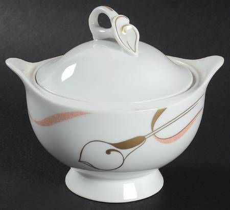 French Lily Rose Sugar Bowl & Lid