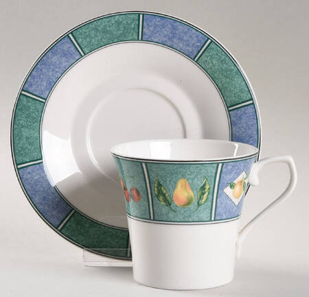 Fruit Mural Flat Cup & Saucer Set