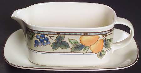 Garden Harvest Gravy Boat & Underplate (Relish/Butter)