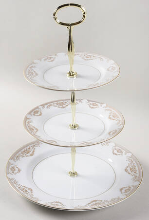 Golden Duchess 13 7/8"-14 1/4" 3-Tiered Serving Tray(DP,SP,BB) HC