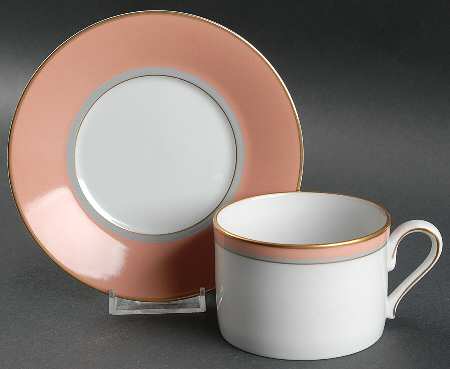 Grandeur Salmon Flat Cup & Saucer Set