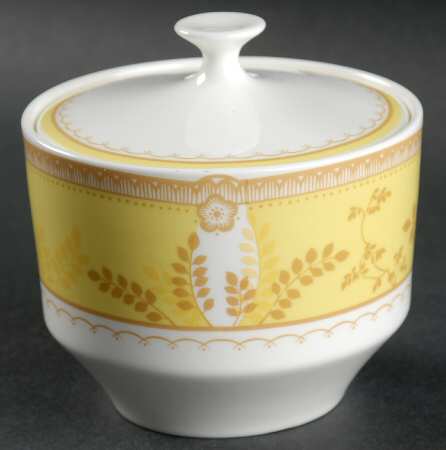 Hampton Court Yellow Sugar Bowl & Lid