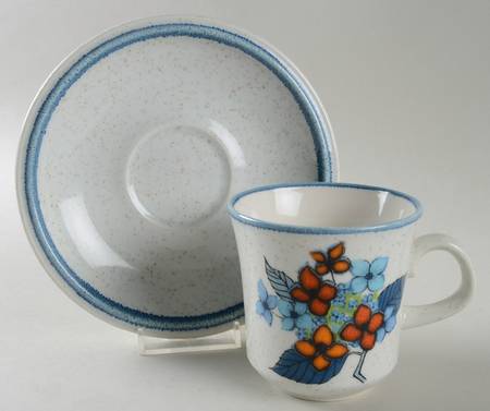Hydrangea Flat Cup & Saucer Set