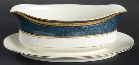 Imperial Lapis Gravy Boat with Attached Underplate