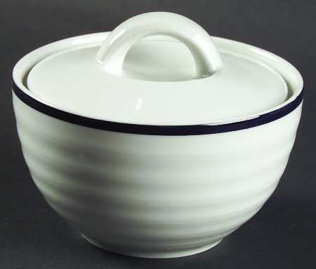 Indigo Circle Sugar Bowl & Lid
