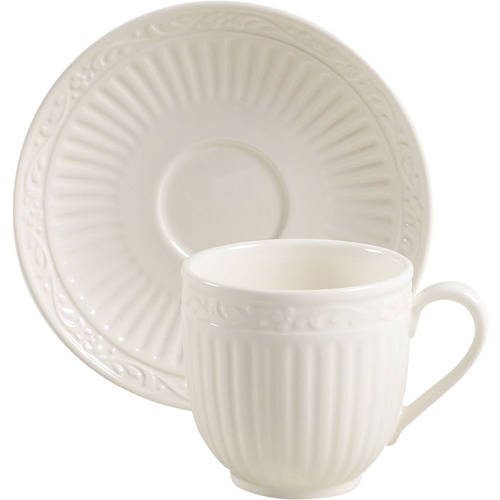Italian Countryside (Stoneware) Flat Demitasse Cup & Saucer Set