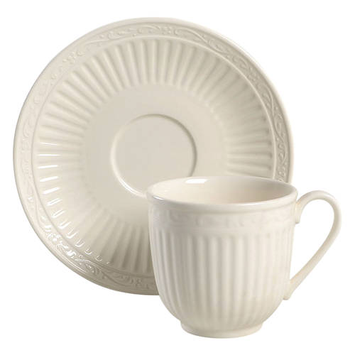 Italian Countryside (Stoneware) Footed Cup & Saucer Set