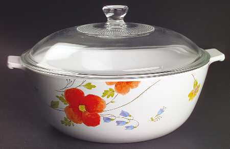 Just Flowers 2.25 Qt Round Covered Casserole