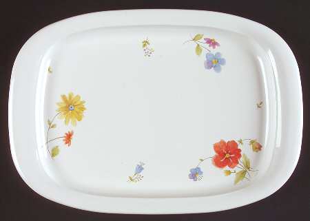 Just Flowers 12" Rectangular Serving Platter