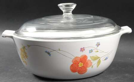 Just Flowers 1.25 Qt Round Covered Casserole