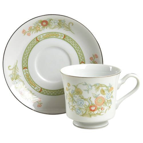 Kabuki Footed Cup & Saucer Set