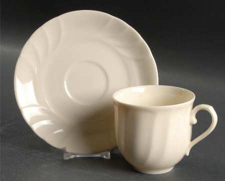 Legacy Ivory Flat Cup & Saucer Set