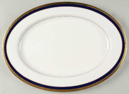 Lorenzo Cobalt Blue 17" Oval Serving Platter