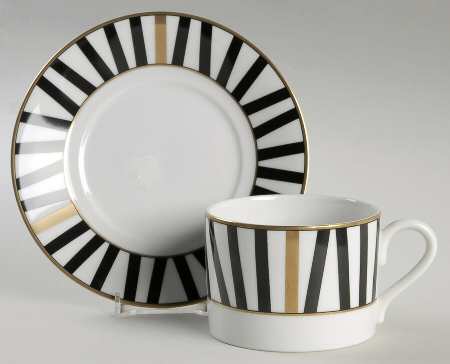 Marquee Black Flat Cup & Saucer Set