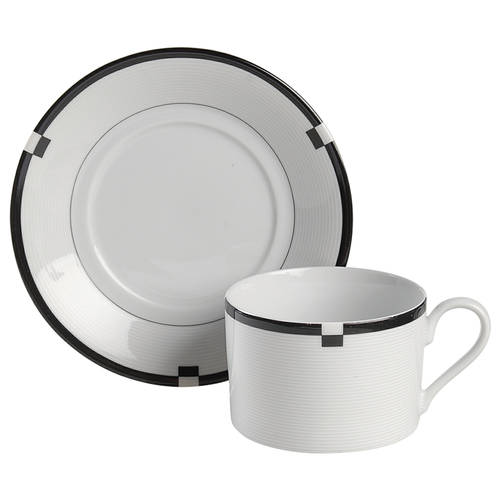Midnight Flat Cup & Saucer Set