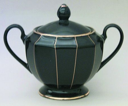 Midnight Gold Sugar Bowl & Lid