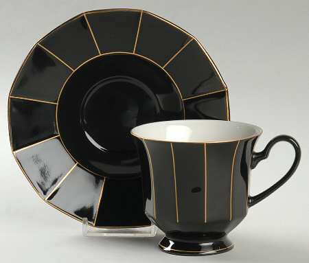 Midnight Gold Footed Cup & Saucer Set