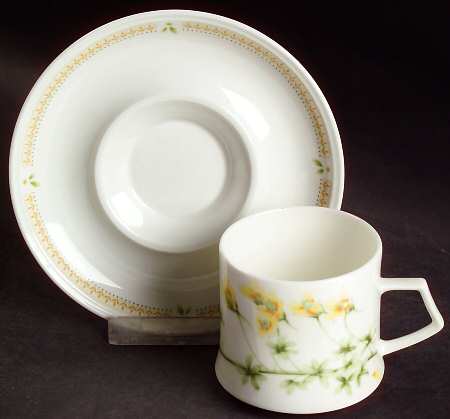 Nature's Garden Flat Demitasse Cup & Saucer Set