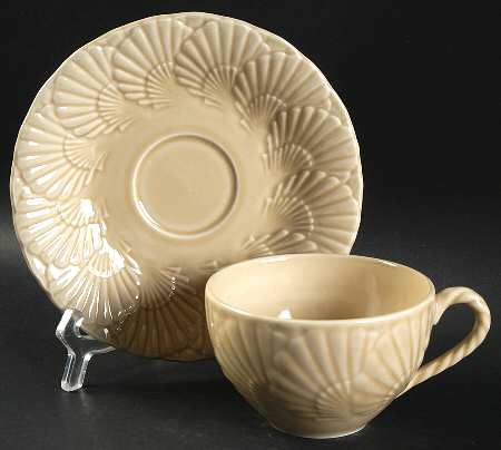 Ocean Jewel Beige Flat Cup & Saucer Set