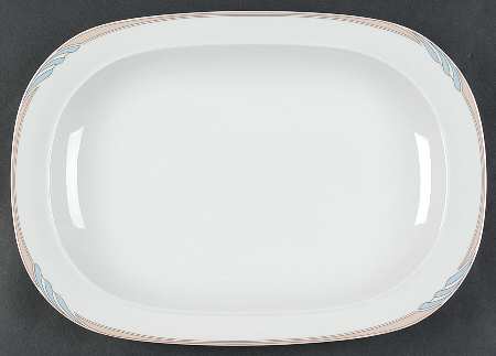 Omega Blue Peach 14" Oval Serving Platter