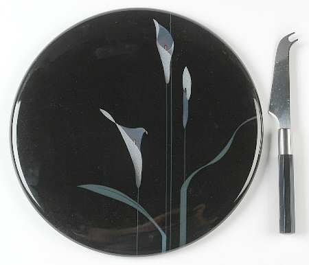 Opus Black 2 Piece Cheese Dish and Knife Set