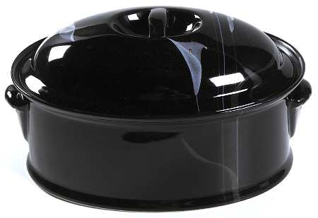 Opus Black 2 Quart Oval Covered Casserole