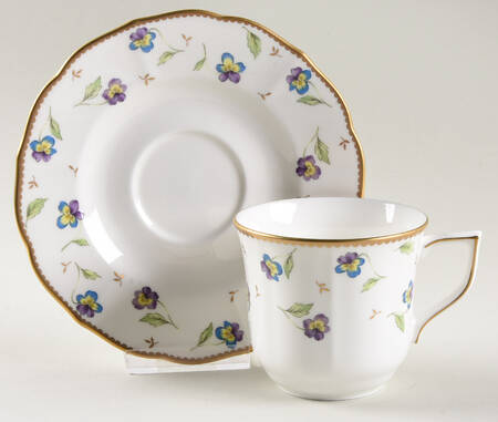 Pansy Parade Flat Cup & Saucer Set