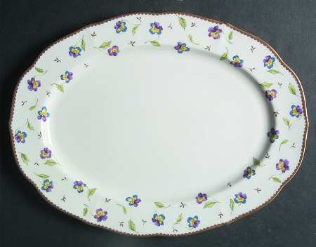 Pansy Parade 14" Oval Serving Platter