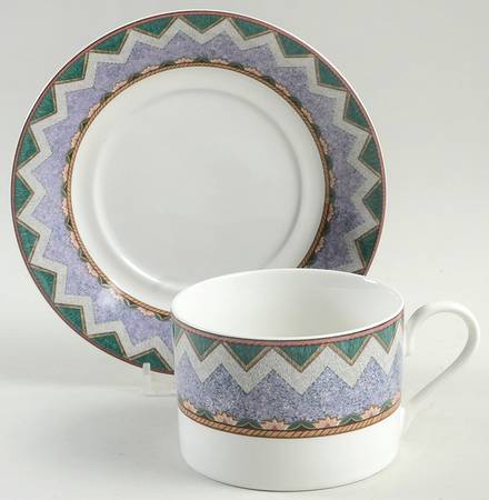 Painted Sky Flat Cup & Saucer Set