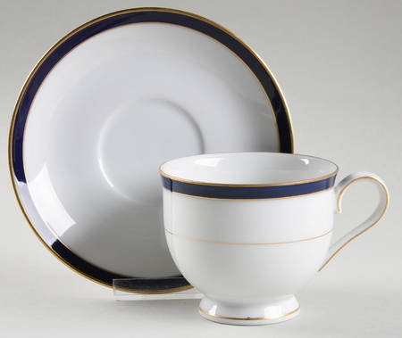 Pearl Cobalt Footed Cup & Saucer Set