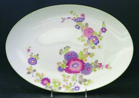 Peony (A6051, Bone China) 17" Oval Serving Platter
