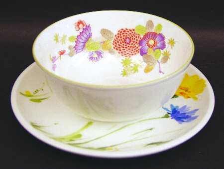 Peony (A6051, Bone China) Flat Cream Soup Bowl & Saucer Set